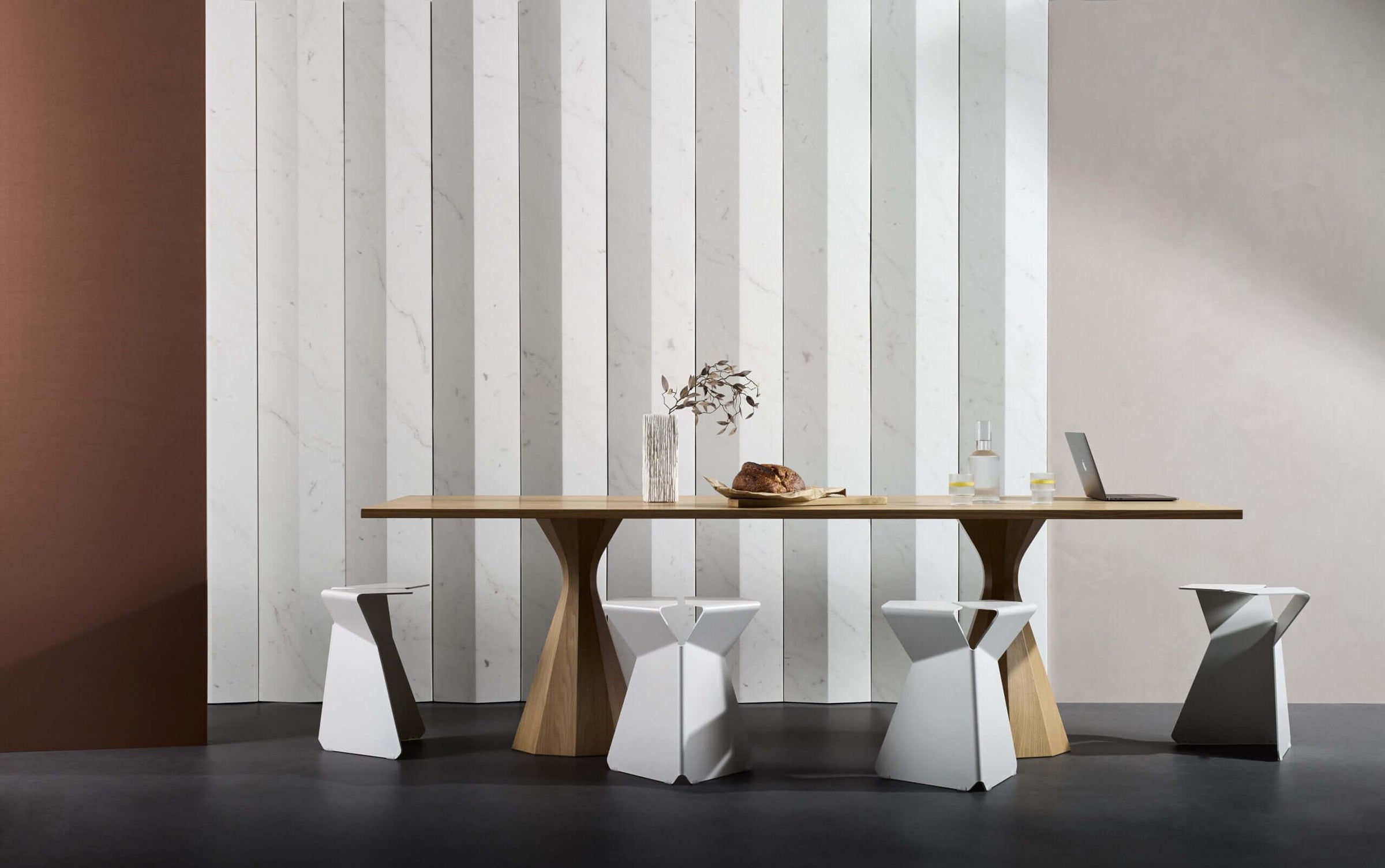 Modern office interior featuring acoustic panels and soundproofing design for enhanced noise absorption.