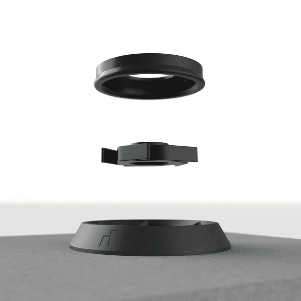 Autex Spinfix clips demonstrating smooth assembly for acoustic panels, featuring washer and button components.