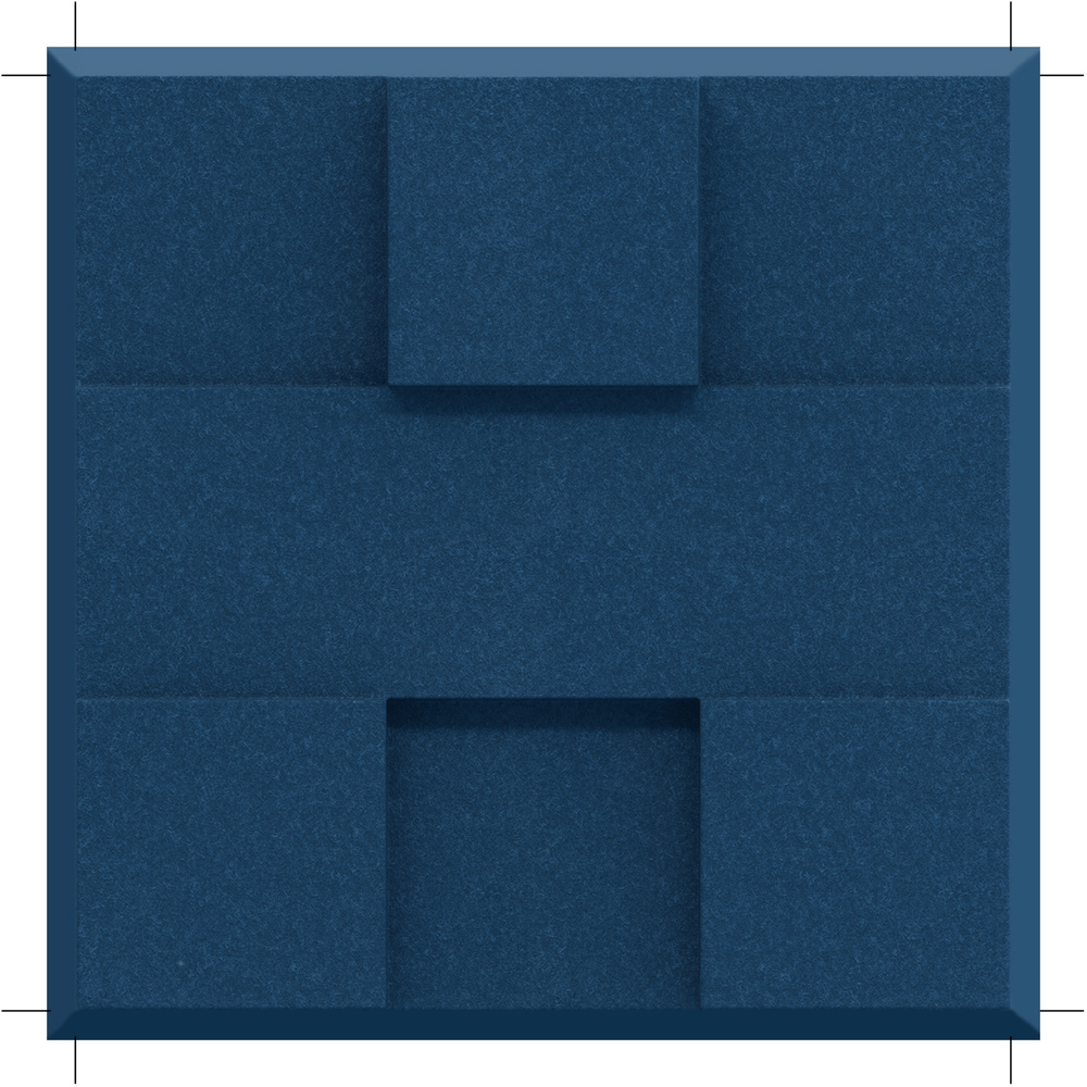 Acoustek Newport Collection acoustic wall tiles, featuring a modern blue design for effective noise reduction.