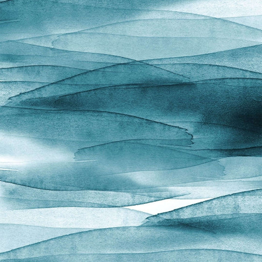 Abstract teal watercolor design, inspired by natural landscapes, perfect for acoustic panel applications in modern decor.