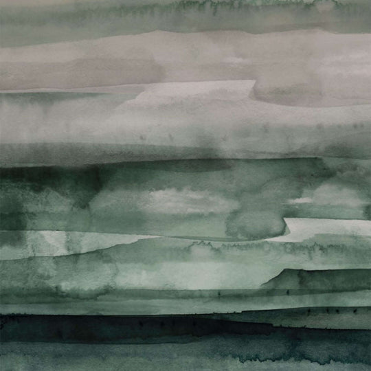 Autex Emma Hayes Collection acoustic panel design featuring soft green watercolor layers inspired by New Zealand's landscape.