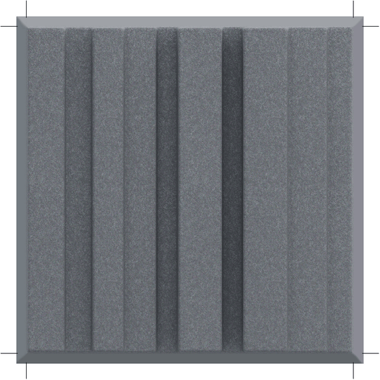 Acoustek Newport Collection acoustic wall tile in gray, featuring modern, vertical panel design for effective noise reduction.