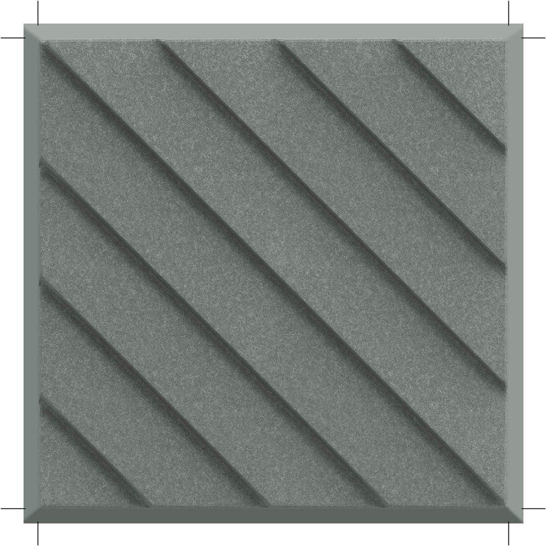 Acoustek Newport Collection acoustic wall tile with textured diagonal patterns for effective noise reduction.