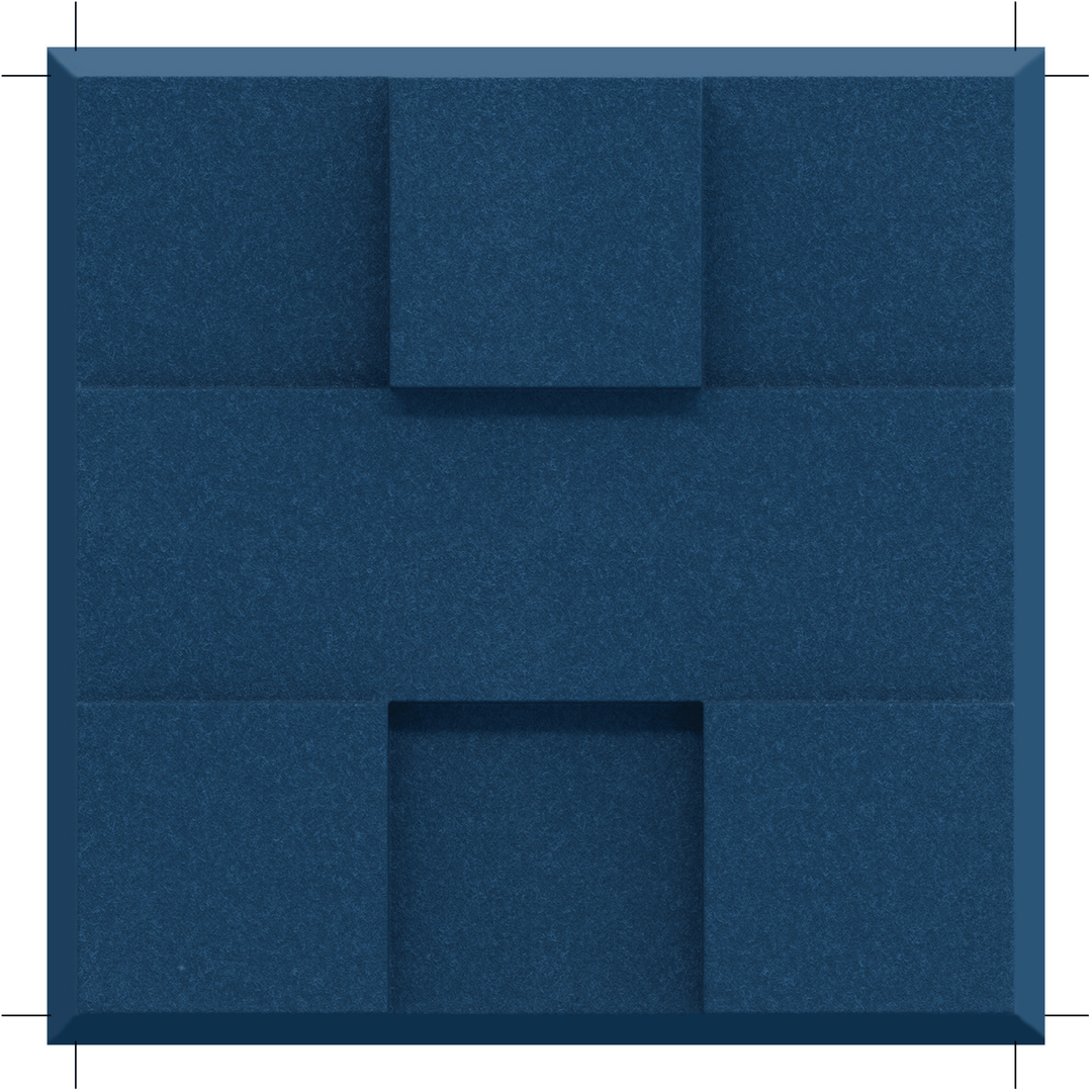 Acoustek Newport Collection acoustic wall tiles, featuring a modern blue design for effective noise reduction.