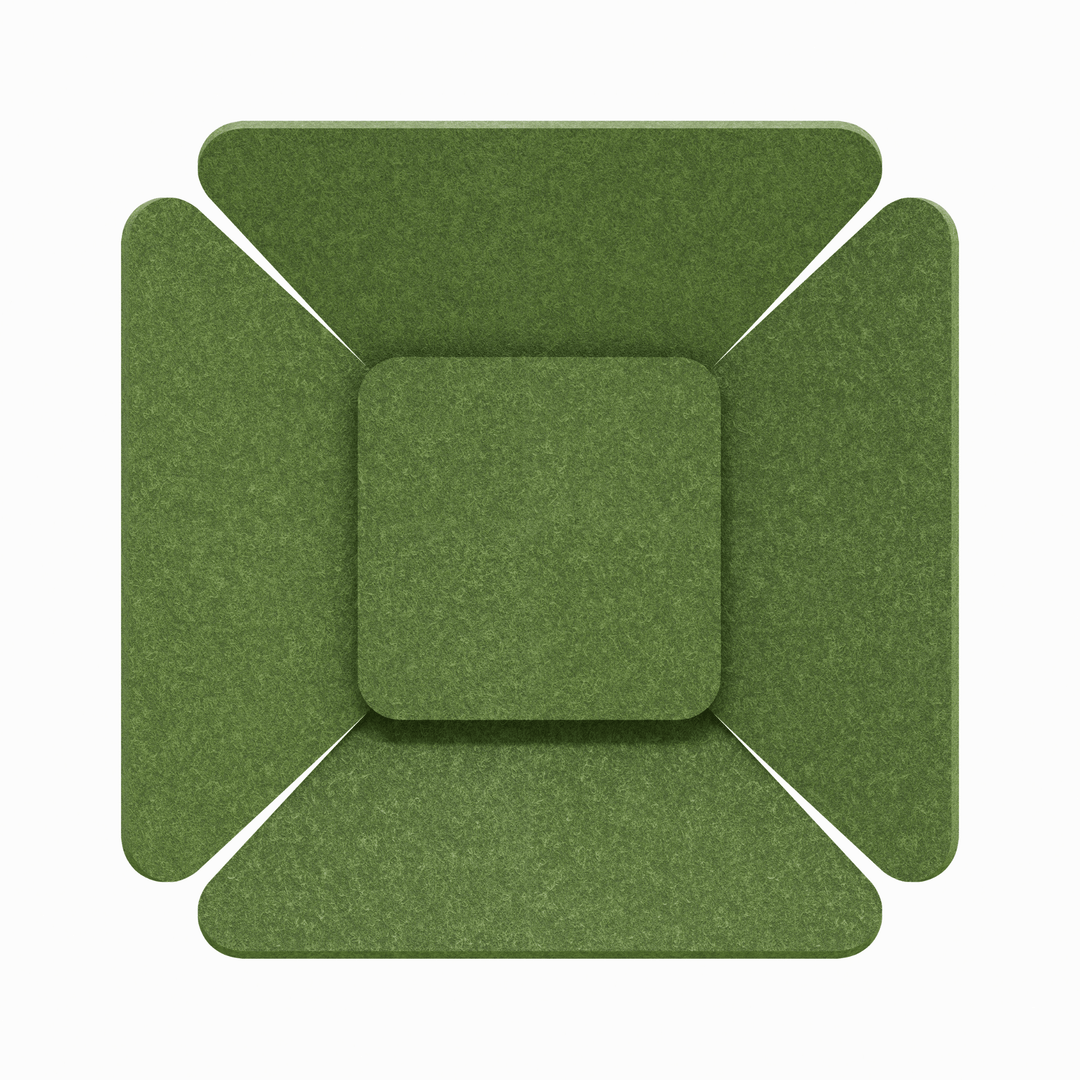 Acoustek Clover 3D Acoustic Wall Panel in green, designed for noise reduction and stylish interior decor.