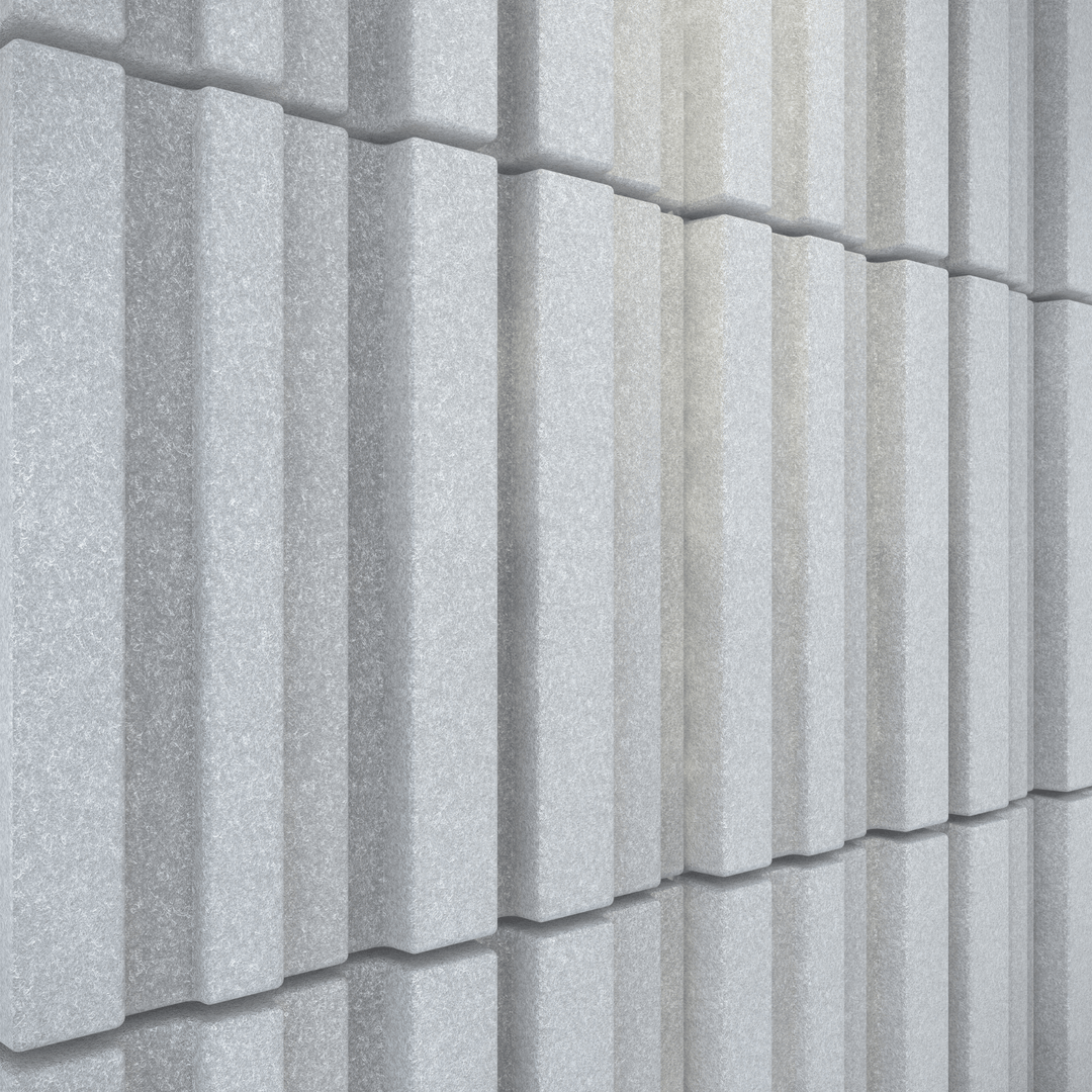 Textured acoustic wall tiles from the Acoustek Newport Collection in a modern design, ideal for noise reduction.