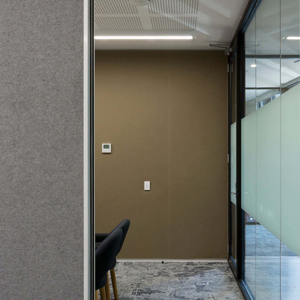 Autex Composition® Acoustic Panels in modern office space, enhancing sound quality and aesthetics.