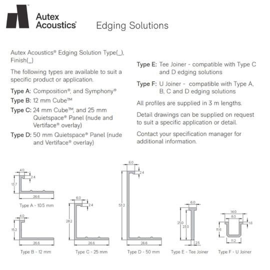 Autex Edging Solutions: Professional Trims for Acoustic Panels