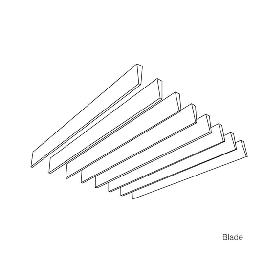 Autex Frontier Raft System blade design showcasing multiple lightweight acoustic elements for enhanced sound absorption.