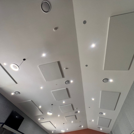 Autex Quietspace acoustic panels installed on ceiling at Youth Community Centre
