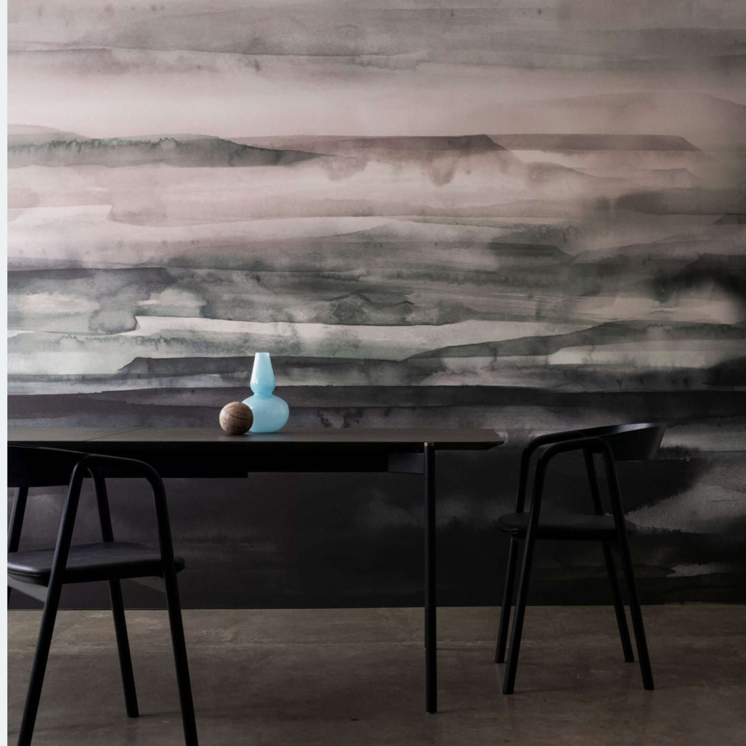 Modern dining space featuring Autex acoustic panels inspired by New Zealand's natural landscape.