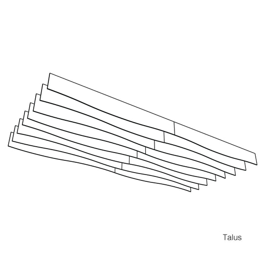 Autex Frontier Talus Acoustic Fins design showcases unique wave pattern for sound control and aesthetic appeal.