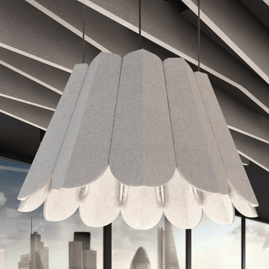 Crocus Acoustic Lighting Shade by Acoustek, designed for style and sound absorption in modern interiors.