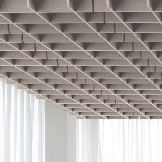 Autex Grid Ceiling Tiles showcasing a modern architectural design, enhancing acoustic performance and aesthetic appeal.